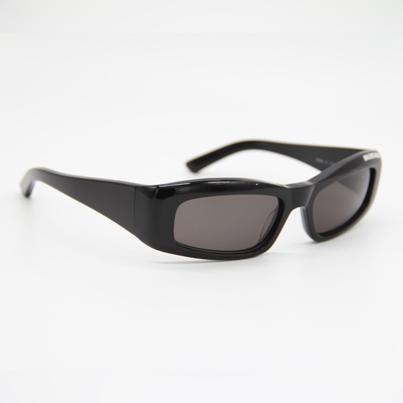 NEW BALENCIAGA BB0266S 001 BLACK UNISEX RECTANGLE BLACK BALENCIAGA SUNGLASSES - Picture 8 of 13